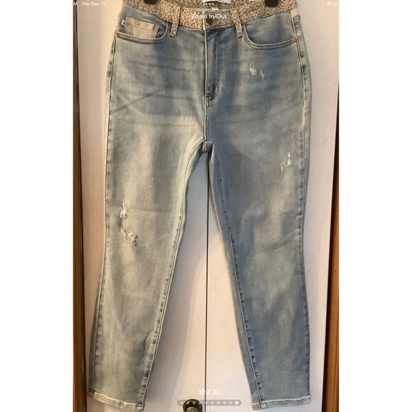 Judy Blue Jeans Size 11/30 H/R Slim Fit Ankle Stretchy Leopard/Camo Jungle - Picture 10 of 10